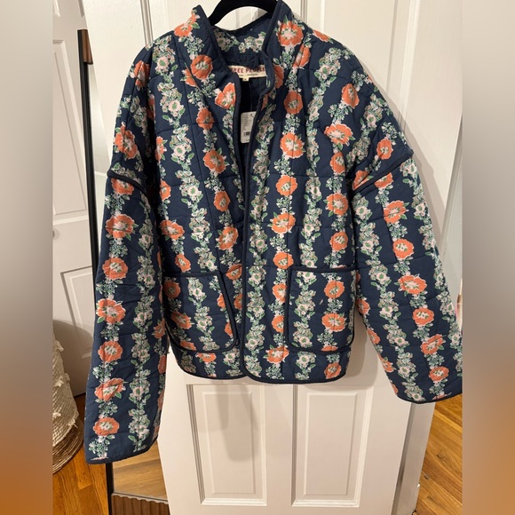 Free People Jackets & Blazers - Free People Chloe Floral Quilted Jacket XL NWT